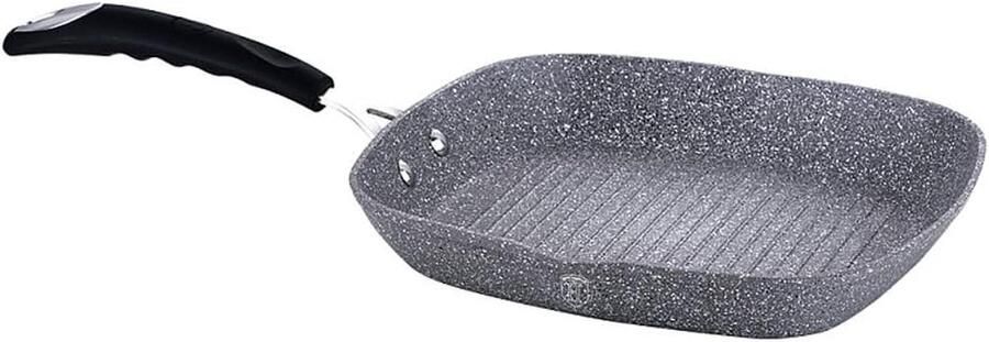 Grillpan Steen Koekenpan Gezond Koken 3-laags Steen Coating 28 cm Grijs