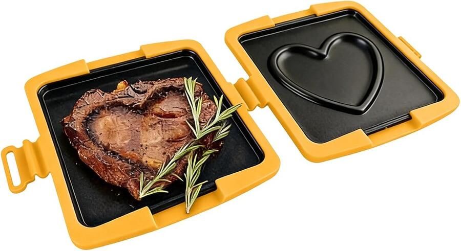 Grillpan Toasties Anti-aanbak Kookplaat Snel Koken Magnetron Geschikt 18x5x5 cm Oranje