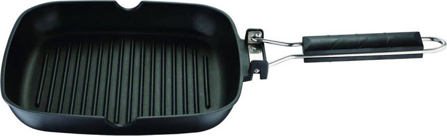 Grillpan van Aluminium 24 cm Zwart Ideaal voor Inductiekookplaten