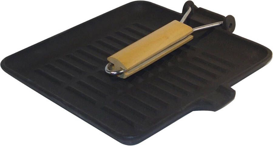 Grillpan van Gietijzer 24 x 24 cm met Uittrekbaar Handvat