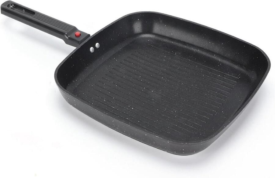 Grillpan Vierkant Bakplaat Comal Gelijkmatig Grillen Afneembaar Handvat Niet gespecificeerd Zwart