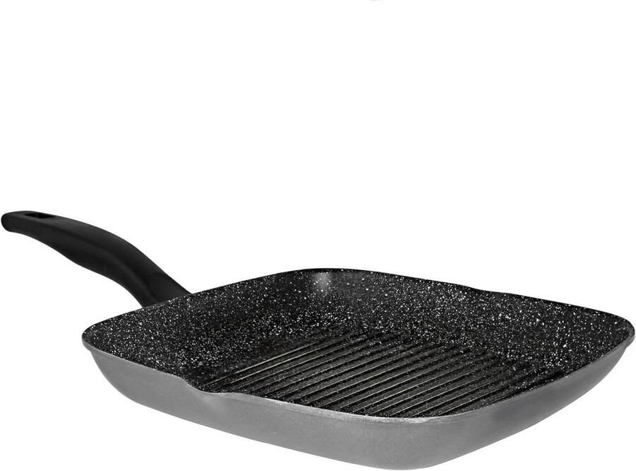 Grillpan Vierkant Bakplaat Gezond Grillen Met Steen Deeltjes 32x32 cm Zwart