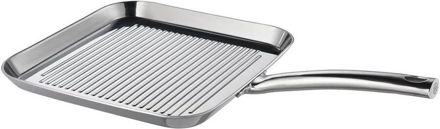 Grillpan Vierkant Bakplaat Pan Buiten Koken Gelijkmatige Warmte 24x24 cm Zilver
