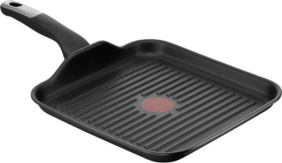 Grillpan Vierkant Braadpan Universeel Lekker Koken Antikleef Oppervlak 26 x 26 cm Zwart