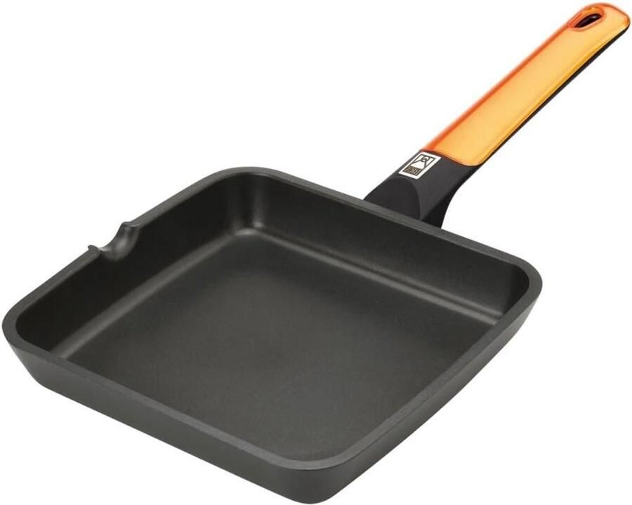 Grillpan Vierkant Gegoten Aluminium Lekker Koken Antiaanbaklaag 28 cm Oranje