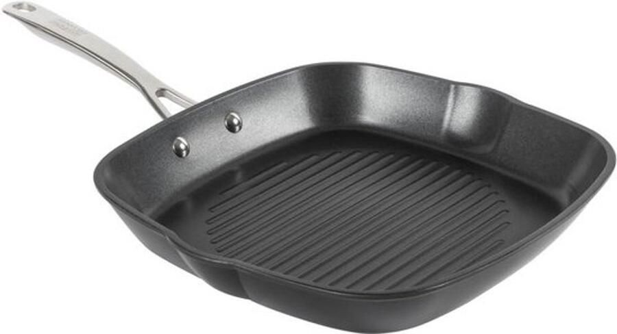 Grillpan Vierkant Koekenpan Grill Lekker Grillen Anti-aanbaklaag 28x28 cm Zwart