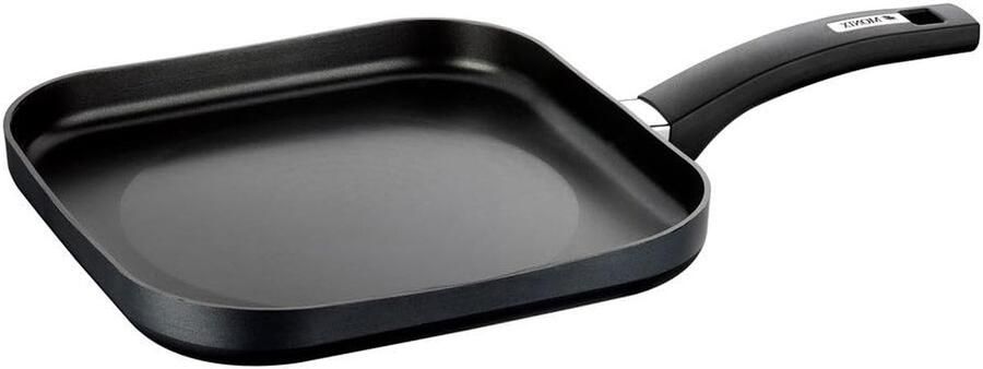 Grillpan Vierkant Koekenpan Lekker Koken Antiaanbaklaag 28 cm Zwart