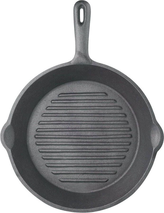 Grillpan voor inductie Diameter 24 cm Gietijzeren pan