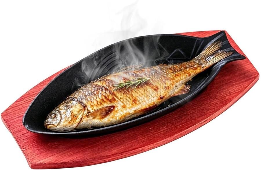 Grillpannen 30 5 x 13 5 x 3 5 cm visvormig kookgerei met antiaanbaklaag koekenpan voor barbecue kampvuur keuken thuis appartement slaapzaal feest vakantie eieren biefstuk pannenkoeken hamburgers