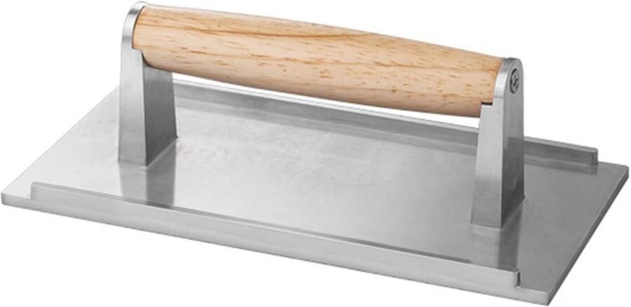 Grillpers Hamburger Vleespers BBQ Gereedschap Groot Werkgebied 21.5 x 11 cm Zilver