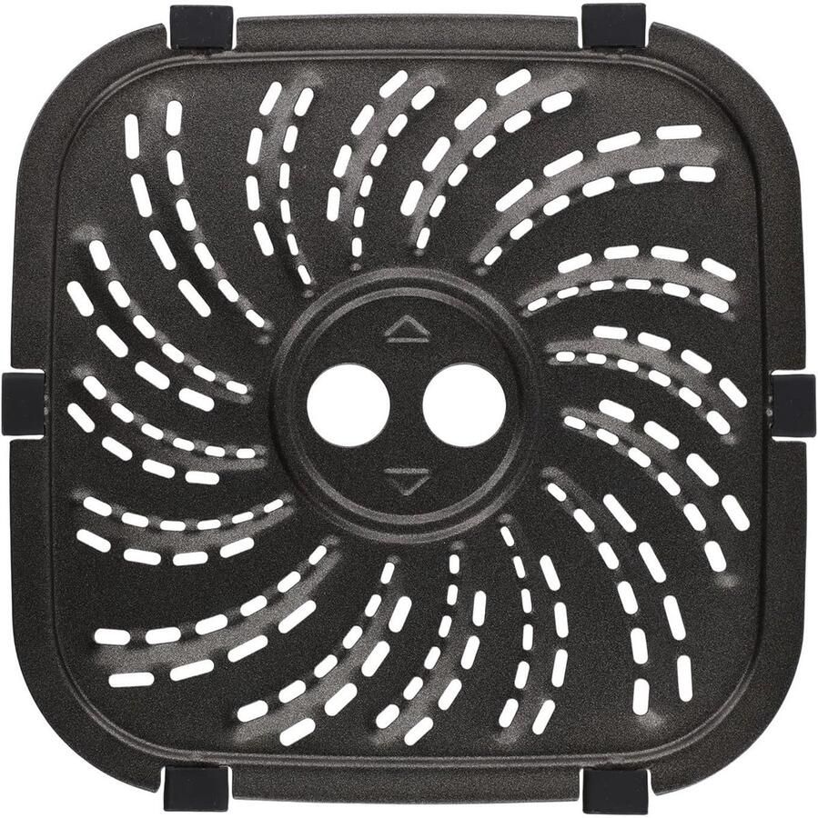 Grillplaat Airfryer Bakplaat Accessoire Lekker Koken Dubbelzijdig Anti-aanbak 22 x 22 cm Zwart