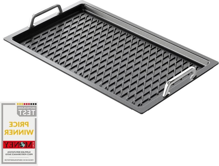 Grillplaat Aluminium BBQ Plaat Buiten Koken Gegoten Aluminium 53 x 33 cm Zwart