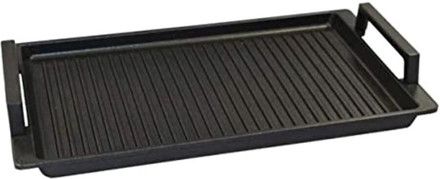 Grillplaat aluminium gegoten met handgrepen 41 x 24 cm