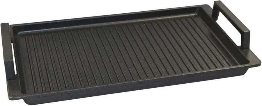 Grillplaat aluminium gegoten met handgrepen 41 x 24 cm