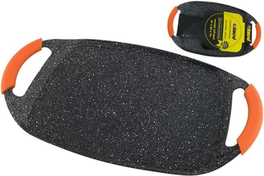 Grillplaat Aluminium Inductie Plaat Lekker Grillen Voor Alle Warmtebronnen 47 x 29 cm Zwart