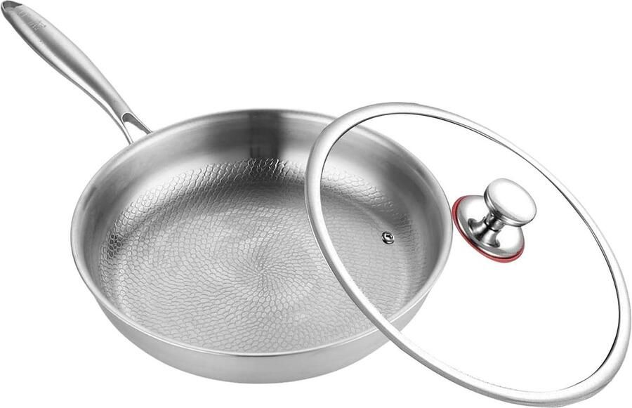 Grillplaat Anti-aanbak pan Dagelijks koken Gesmede titaniumlegering 28 cm Grijs