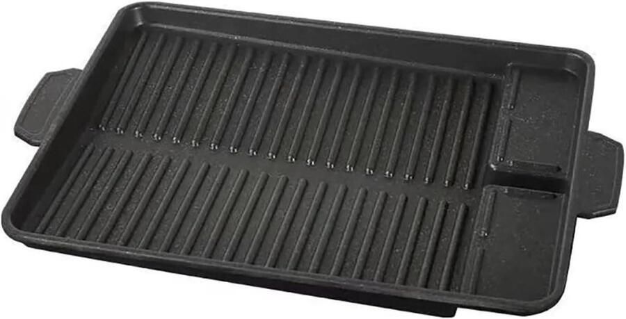 Grillplaat Bakplaat BBQ Buiten Koken Antiaanbaklaag 32 x 26 cm Zwart