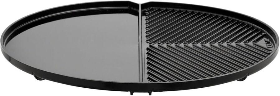 Grillplaat Bakplaat Braai Buiten Koken Dubbelzijdig Grilloppervlak 45 cm Diameter Zwart