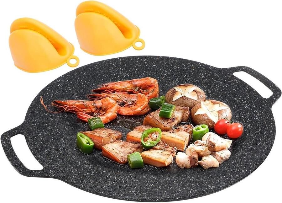 Grillplaat Bakplaat Buiten Koken Alle Warmtebronnen 30 x 36 cm Zwart