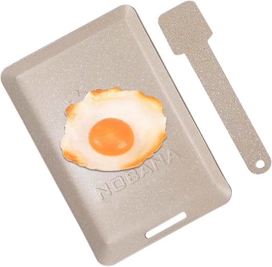 Grillplaat Bakplaat Buiten koken Anti-aanbaklaag 24.5 x 16.7 cm Beige