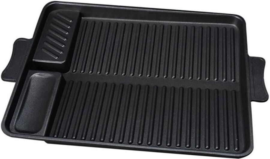 Grillplaat Bakplaat Buiten koken Antiaanbaklaag 26x24x5 cm Zwart
