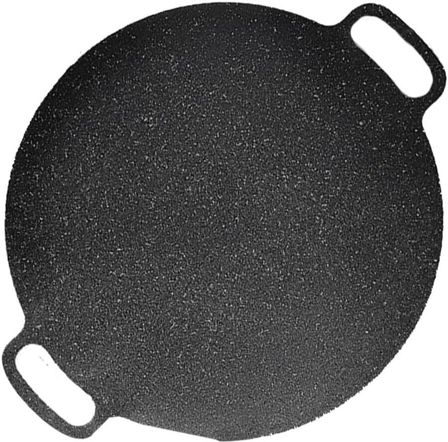 Grillplaat Bakplaat Buiten Koken Antiaanbaklaag 38cm Diameter Zwart