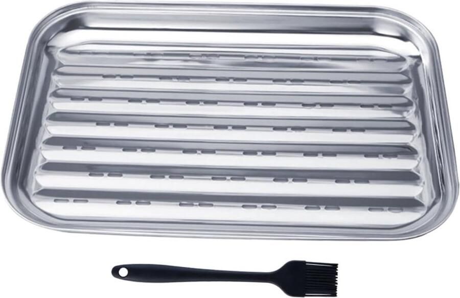 Grillplaat Bakplaat Buiten Koken Golfpatroon Afvoer 35x24x3 cm kleuren