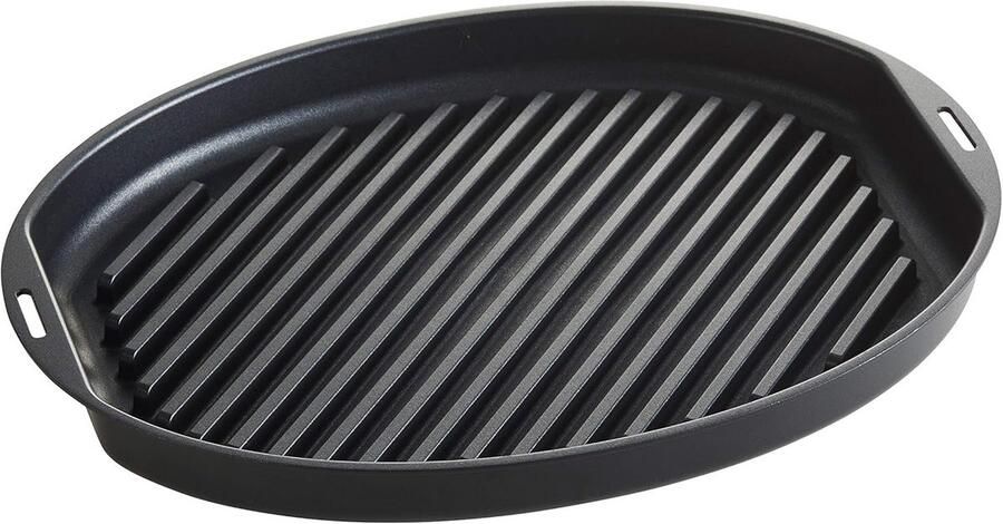 Grillplaat Bakplaat Gezellig Grillen Voor Ovalen Platen 40 cm Zwart