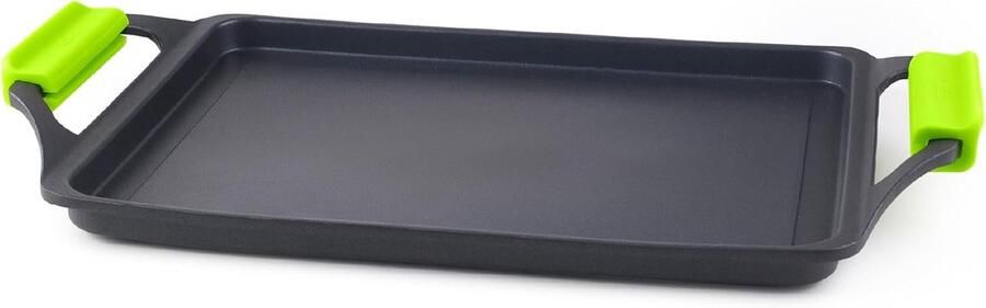 Grillplaat Bakplaat Gezond Bakken Inductie Geschikt 33x24 cm Zwart