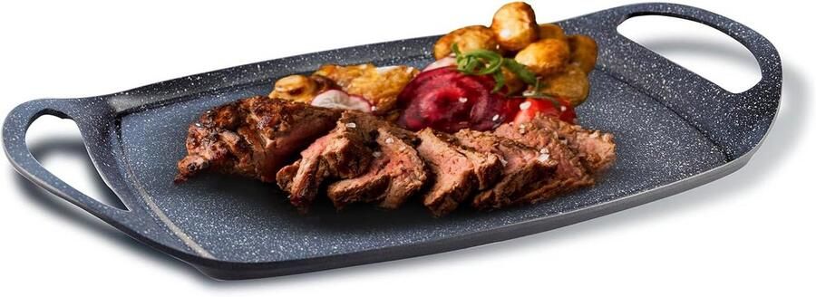 Grillplaat Bakplaat Gezond Koken Antiaanbaklaag 47x29cm Zwart