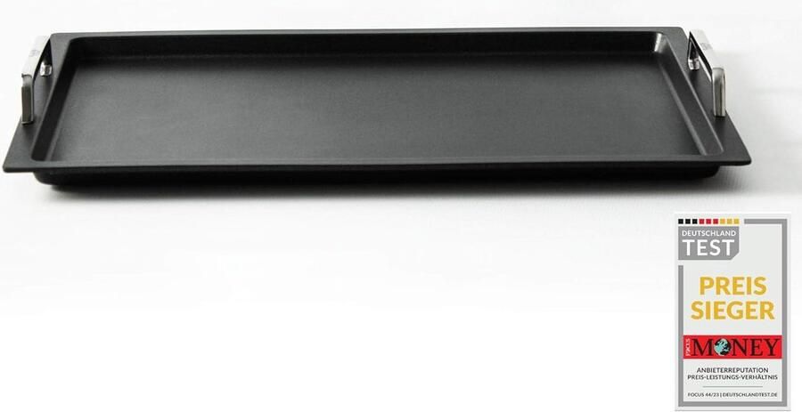 Grillplaat Bakplaat Inductie Koken Antiaanbaklaag 53 x 33 cm Zwart
