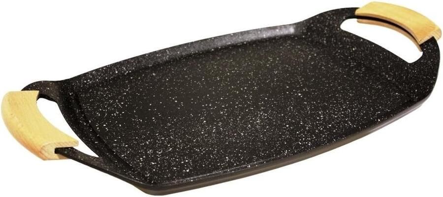 Grillplaat Bakplaat Lekker Grillen Gegoten Aluminium 48.5 x 28.5 cm Gevlekt