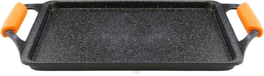 Grillplaat Koekenpan Koken Titanium antiaanbaklaag 37 x 25 cm Zwart