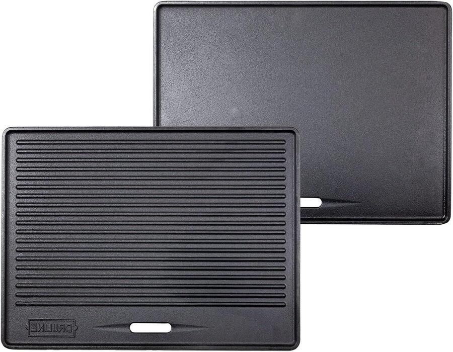 Grillplaat Bakplaat Plancha Buiten Koken Omkeerbaar Gietijzer 40 x 30 cm Groen
