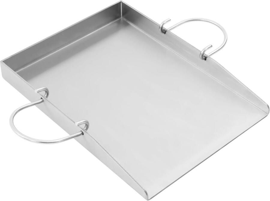 Grillplaat Bakplaat Roestvrij Staal Buiten Koken 4mm Dik Vormvast 40x30 cm Zilver