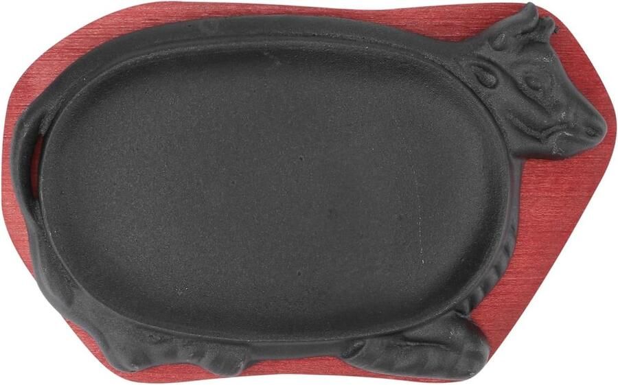 Grillplaat Bakvorm Ronde Koekenpan Buiten Koken Gietijzeren Oven 21x13.5cm Zwart