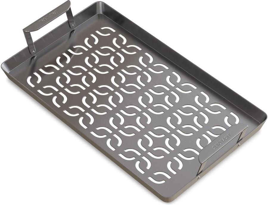 Grillplaat Barbecue bak Groenten grillen Voedsel valt niet door 46.5cm Zilverkleurig