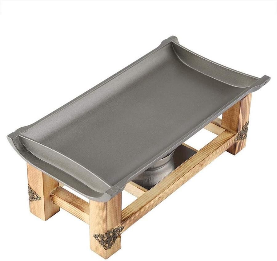 Grillplaat Barbecue Bakplaat Buiten Koken Anti-aanbaklaag 30 cm Zwart