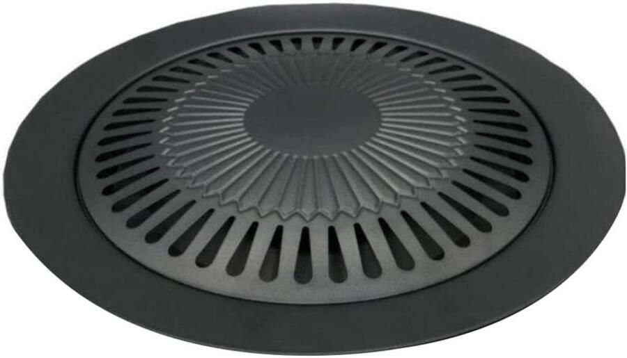 Grillplaat Barbecue Pan Binnen Grillen Anti-aanbaklaag 32 cm Zwart