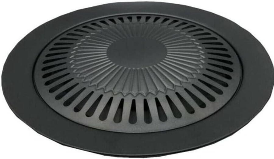 Grillplaat Barbecue Pan Buiten Koken Antiaanbaklaag 32 cm Zwart