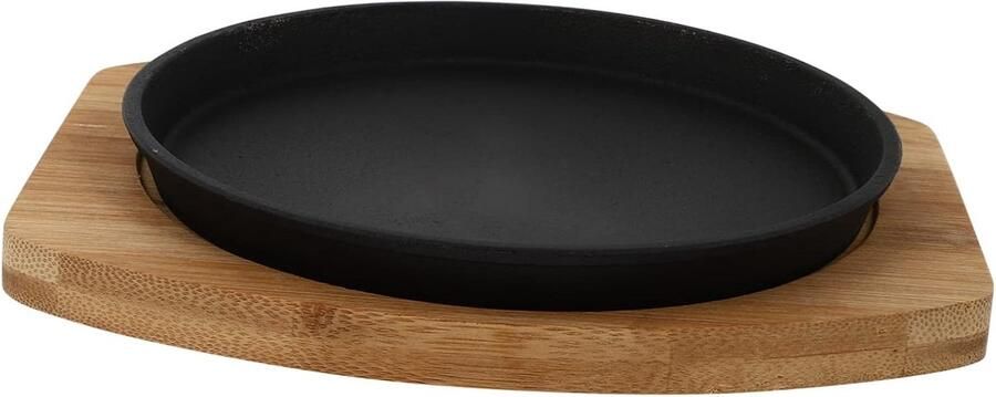 Grillplaat Barbecue Pan Buiten Koken Gietijzer Materiaal 20 cm Zwart