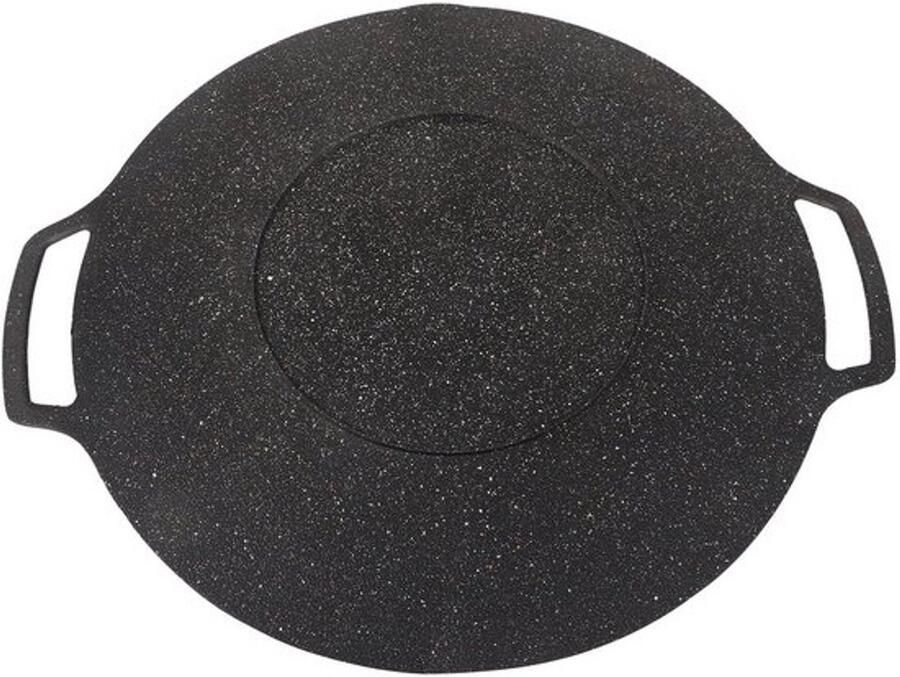 Grillplaat BBQ Pan Buiten koken Antiaanbaklaag 36 cm Zwart - Foto 1