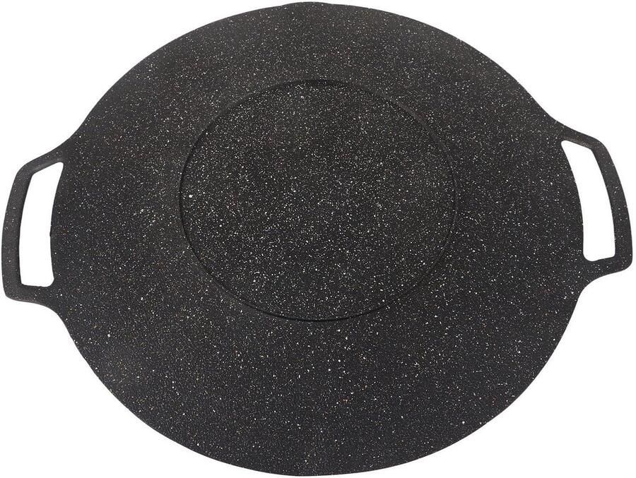 Grillplaat BBQ Pan Buiten koken Antiaanbaklaag 36 cm Zwart