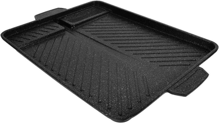 Grillplaat BBQ Pan Buiten Koken Antiaanbaklaag 37.5 cm Grijs