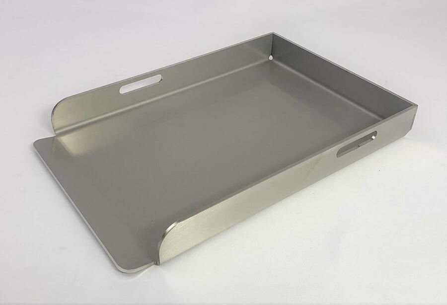 Grillplaat BBQ Plancha Bakplaat RVS Buiten Koken Gemaakt in Duitsland 30 x 20 cm Zilver