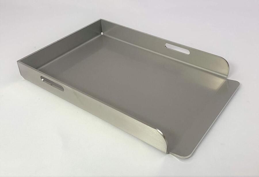 Grillplaat BBQ Plancha Bakplaat RVS Buiten Koken Gemaakt in Duitsland Compact 30 x 20 cm Zilverkleurig