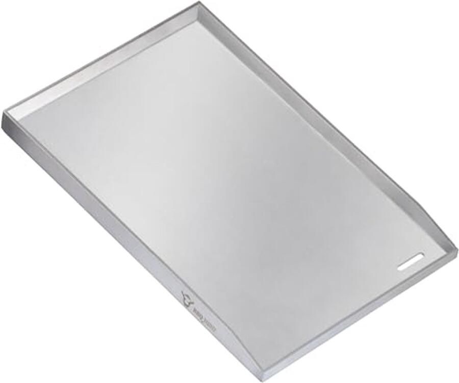 Grillplaat BBQ Plancha Buiten Koken Dikke RVS Kwaliteit 34 x 48 cm Zilver