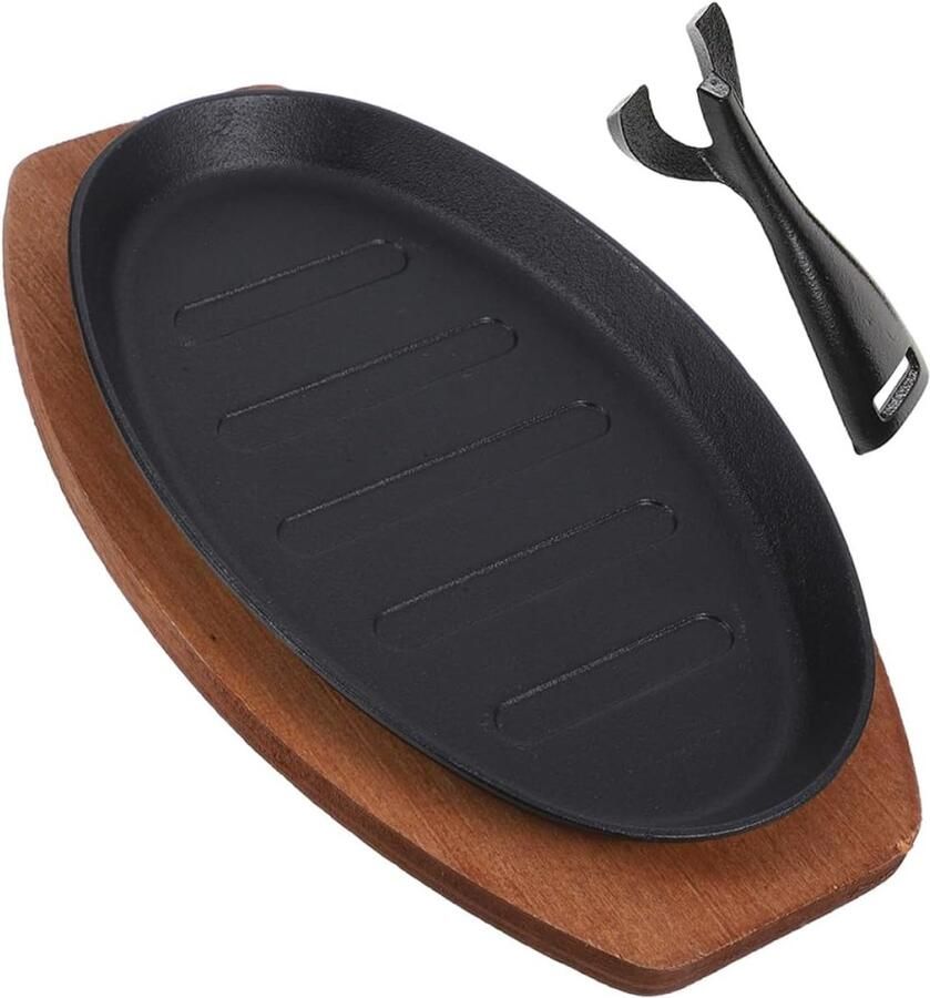 Grillplaat Binnen Bakplaat Plaat Vlees Vis Grillen Gelijkmatige Warmte 28 x 17 cm Zwart