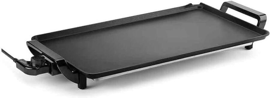 Grillplaat Elektrische Bakplaat Gezellig Eten Groot Kookoppervlak 46 x 26 cm Zwart