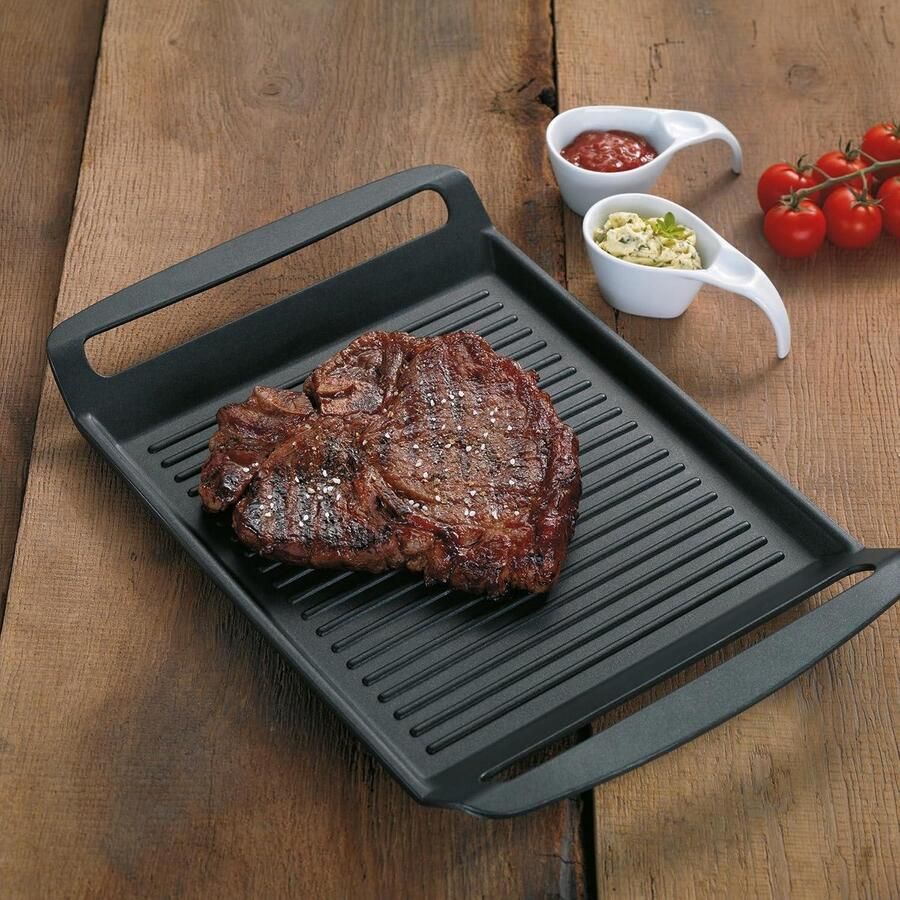 Grillplaat gegoten aluminium 5 mm inductiekookplaten 30 x 24 cm Kerros zwart